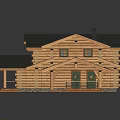 Modern Wooden House Exterior With Dark Roof Multiple Gabled Roofs And Wooden Deck