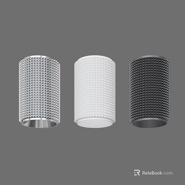 Modern Downlights Spotlights With Silver White Black Mesh Design And Textured Surface 3d model 