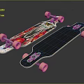 Colorful Skateboards with Black Deck and Pink Wheels for Sports Enthusiasts