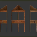 Vintage Style Wooden Corner Tables With Drawers And Tiered Shelves Design