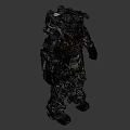 Industrial Equipment Mechanical Exoskeleton Design With Gears Pipes And Metal Components Red And Silver Details