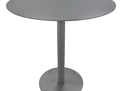 Gray Round Modern Accent Table With Single Column Base And Smooth Surface 3d model