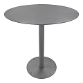 Gray Round Modern Accent Table With Single Column Base And Smooth Surface 3d model