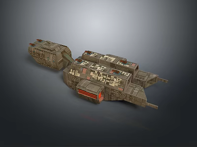 Detailed Sci Fi Spaceship 3D Model With Futuristic Mechanical Design 3d model