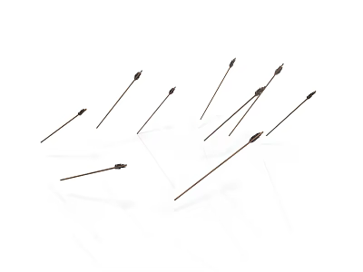 Ancient Metal Arrows With Sharp Points Arranged In Scattered Pattern As Traditional Weapon 3d model