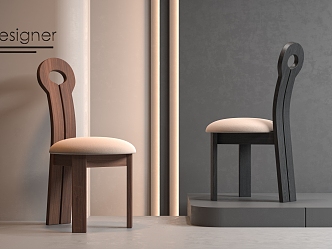 Middle style dining chair 3d model