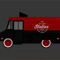 Red and Black Stirling Food Truck Mobile Catering Vehicle With Logo