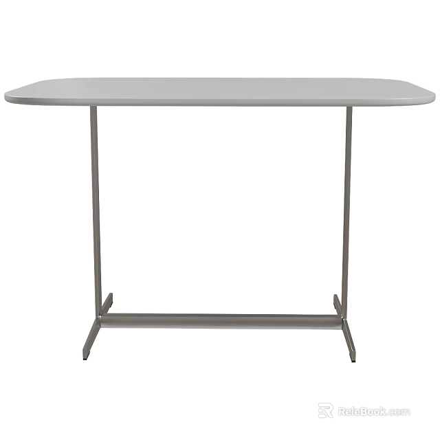 Modern Minimalist Dining Table With Oval Top And Metal Legs Design 3d model 