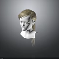 Human Head Mannequin With Realistic Facial Organs And Blonde Hair Display Model