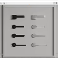 Modern door handle hardware handle 3d model