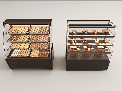 Dessert Bakery Showcase Cake Shop Shelf Showcase Container model