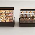 Dessert Bakery Showcase Cake Shop Shelf Showcase Container 3d model