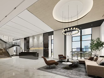 Modern Hall Lobby 3d model