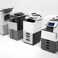 Modern Office Appliances Multifunctional Laser Printers Copiers With Display And Paper Trays