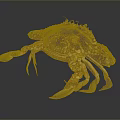 Colorful Spotted Crab With Patterned Shell And Large Claws As Aquatic Marine Creature