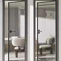 Modern Glass Sliding Doors With Gold And Black Frames For Home Interior Design