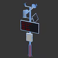 Industrial Environmental Monitoring Device with Solar Panel and Digital Display Screen