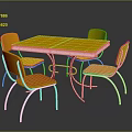 Yellow Dining Table And Chairs Set With Modern Design For Home Furniture