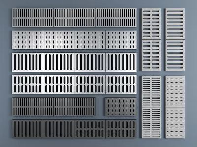Road Facility Grates With Various Patterns And Design Styles 3d model