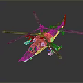 Detailed Military Combat Helicopter With Camouflage Design Rotors And Weapon Attachments