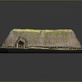 Traditional Thatched House Model with Grass Covered Roof and Wooden Base