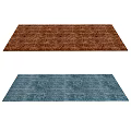 Square Rugs With Brown And Blue Textured Patterns For Home Interior Decor 3d model