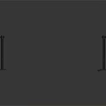 Black Stanchion Barrier Setup With Red Rope Dividers And Base Plates
