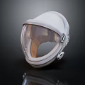 White Astronaut Helmet With Transparent Visor And Detailed Side Components Design 3d model