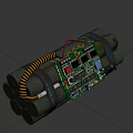 Weapon Bomb With Electronic Circuit Board Digital Timer Yellow Coiled Hose And Metal Straps