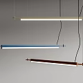 Modern Linear Pendant Lights With Multi Colored Shades And Metallic Hanging Frames 3d model