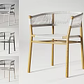 Leisure Chair with Rattan Backrest Wooden Frame and Comfortable Seat Design