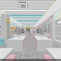 Modern Retail Store Interior With Colorful Counters Display Shelves And Bright Lighting