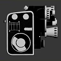 Vintage Retro Film Projector Electronic Device With Multiple Lenses And Control Knobs 3d model