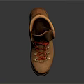 Durable Brown Leather Outdoor Boots With Red Laces And Metal Eyelets