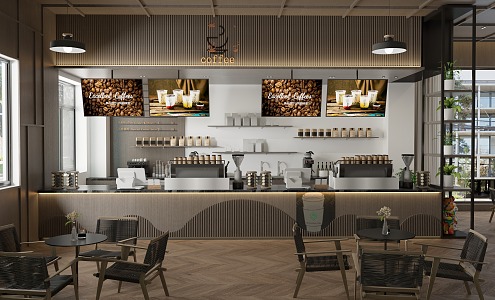 Modern Retro Cafe 3d model