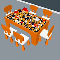 Modern Children's Table and Chair Children's Building Blocks Table 3d model