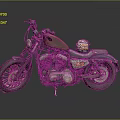 Vintage Cruiser Motorcycle in Orange and Black with Helmet on Seat Tank Logo Reflective Surface Stylish Design