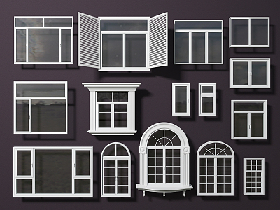 Modern windows 3d model