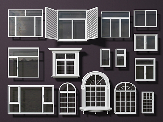 Modern windows 3d model