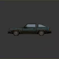 Vintage Teal Car 3D Rendered With Rustic Texture And Classic Design