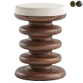 Middle Ancient Style Round Stool Sofa Stool Low Stool 3d model