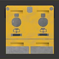 Yellow Tianjin Saiwen Industrial Control Module With Interfaces And Buttons 3d model