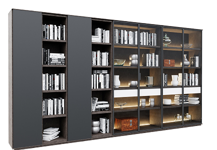 Modern bookcase 3d model