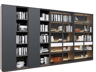 Modern bookcase 3d model