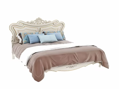 European-style double bed 3d model European-style double bed 3d model