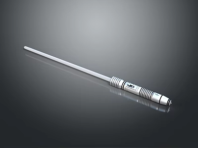 Long Slender Medical Probe With Metallic Silver Surface And Annular Rings For Clinical Use 3d model