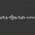 Wood and Stone Decorative White Small Stones Scattered on Black Reflective Background