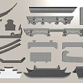 Chinese-style component building component 3d model