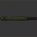 Green Sci Fi Gun With Futuristic Design And Tactical Military Features