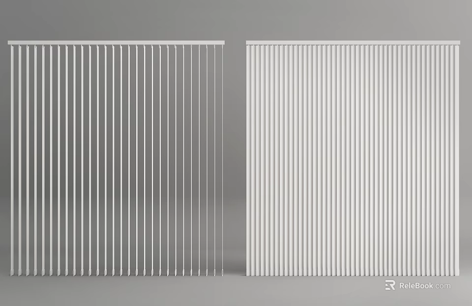 Modern White Venetian Blinds with Vertical and Horizontal Slats for Home Window 3d model 